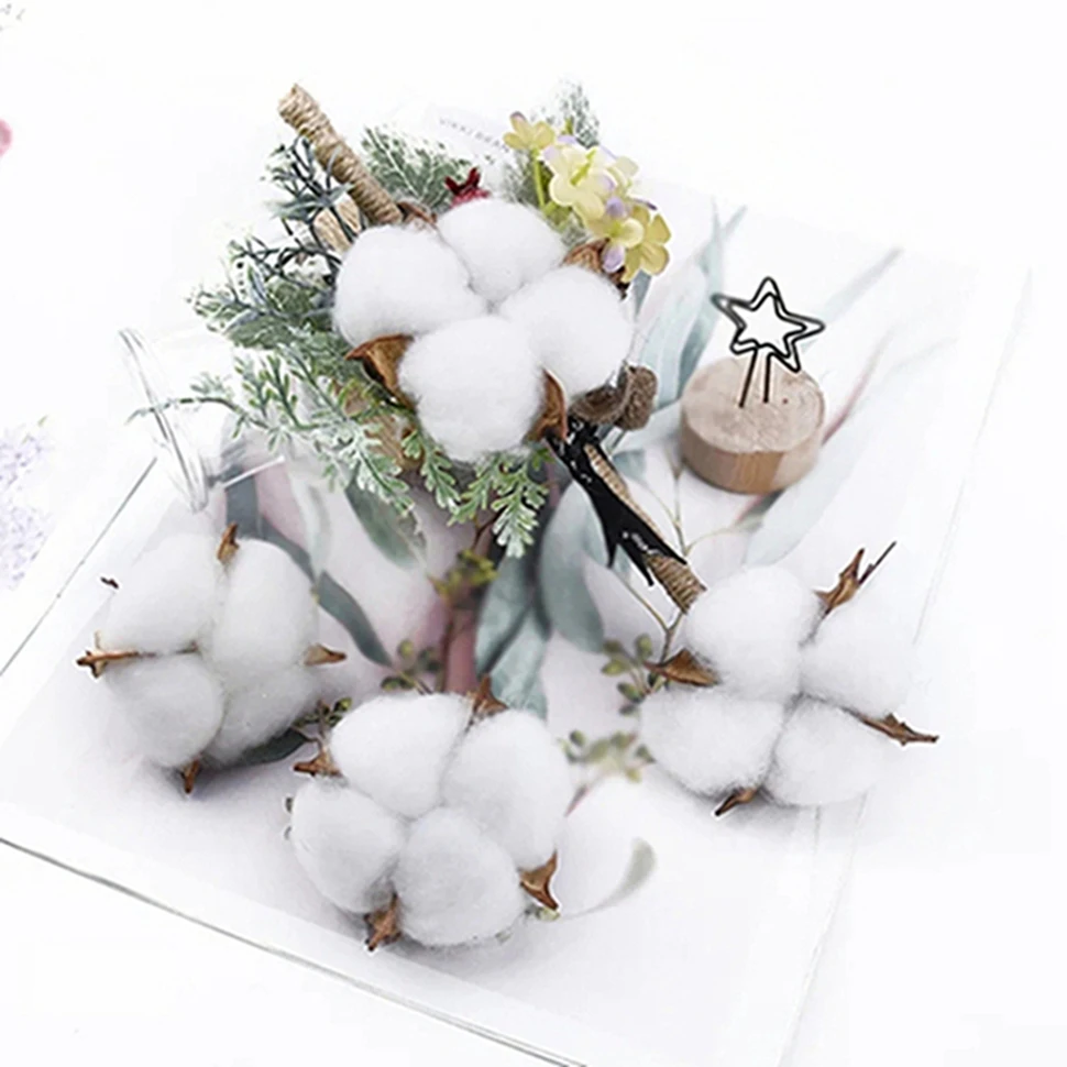 20/40Pcs Künstliche Blumen Baumwolle Bälle Weihnachten Pflanzen Kränze Hochzeit Halten Wohnkultur Winter Haarnadel Clip Diy Zubehör