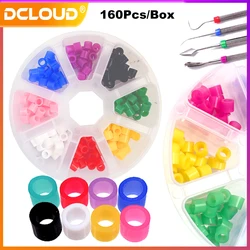 160Pcs Dental Code Rings Silicone Instrument Identification Code Recognition Colorful Ring Fit Hand Instruments Dentist Material