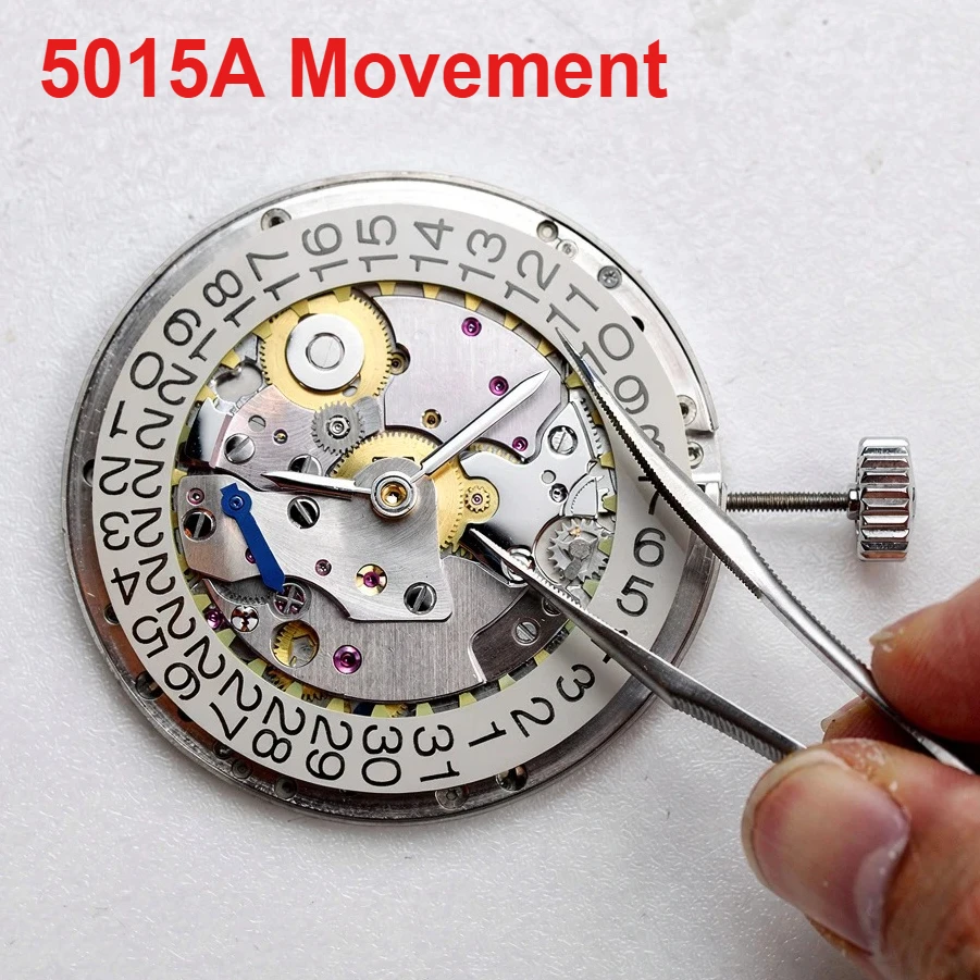 5015A micro rotor automatic mechanic movement 38Jewels Watch Movement Hand Winding 3-Hand 3H calendar Watch Parts Replacement