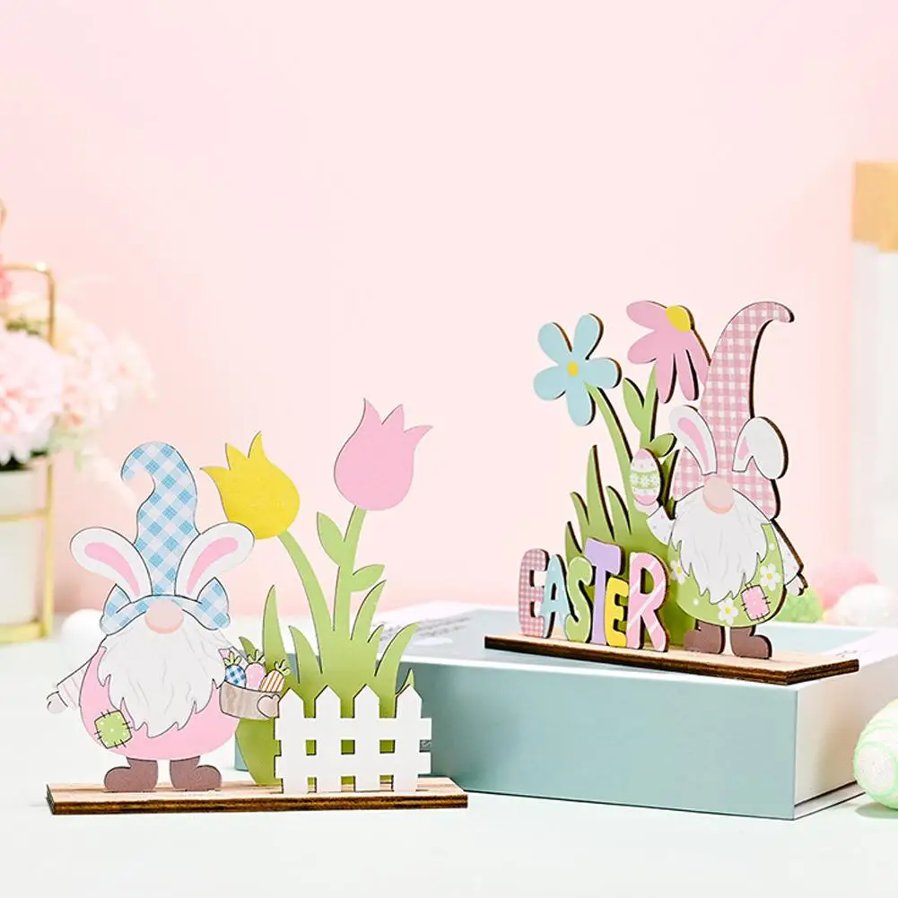 

Beautiful Easter Decor Wooden Easter Ornaments Bunny Easter Spring Home Craft Supplies Gnome Decoration Carrot Decor Facele Y0N4