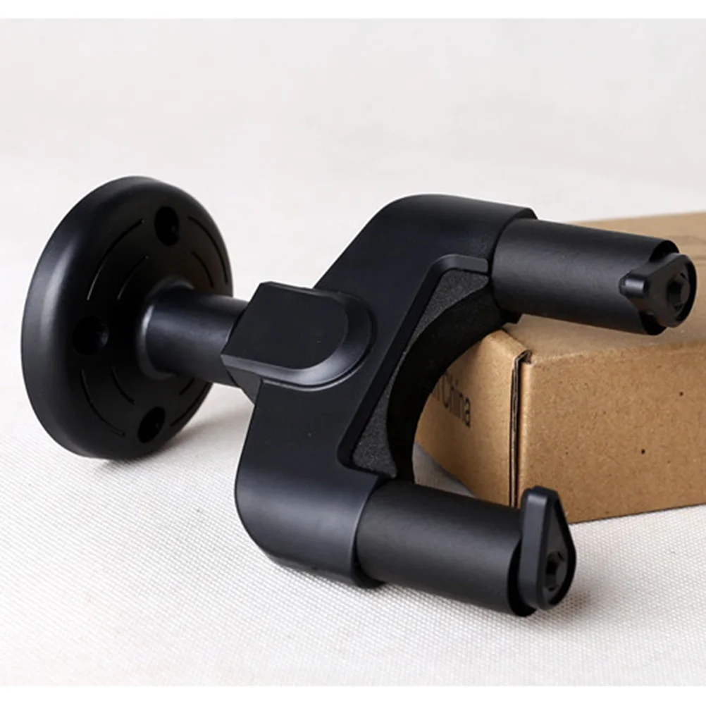 

Guitar Hanging Rack Black Wall Mounted Guitar Storage Hooks Adjustable Heavy Duty Mount for Instruments with Sponge Padding No