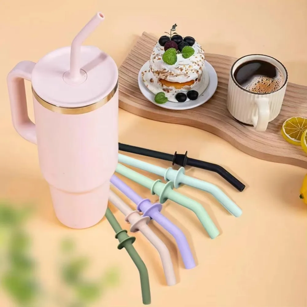 Reusable Silicone Straws Cleaning Brush Large Diameter Straw Press In Straw Long Straw Press Replacement Straws