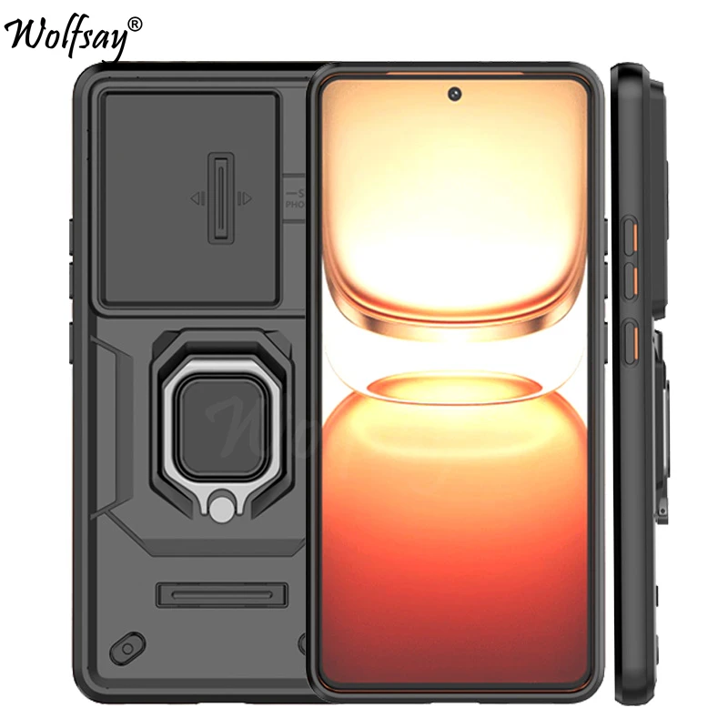 

Case For Vivo iQOO Z10 Turbo Plus Case iQOO Z10 Turbo Ring Holder Magnetic Cover For Vivo iQOO Z10 Turbo Plus Push Window Case