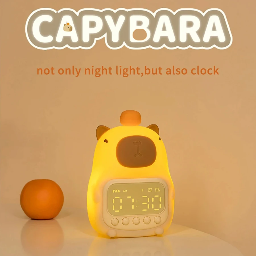 Cute Cartoon Capybara Night Light Rechargeable Silicone Night Table Lamp for Bedroom Bedside Children Gift Sleeping Night Lights