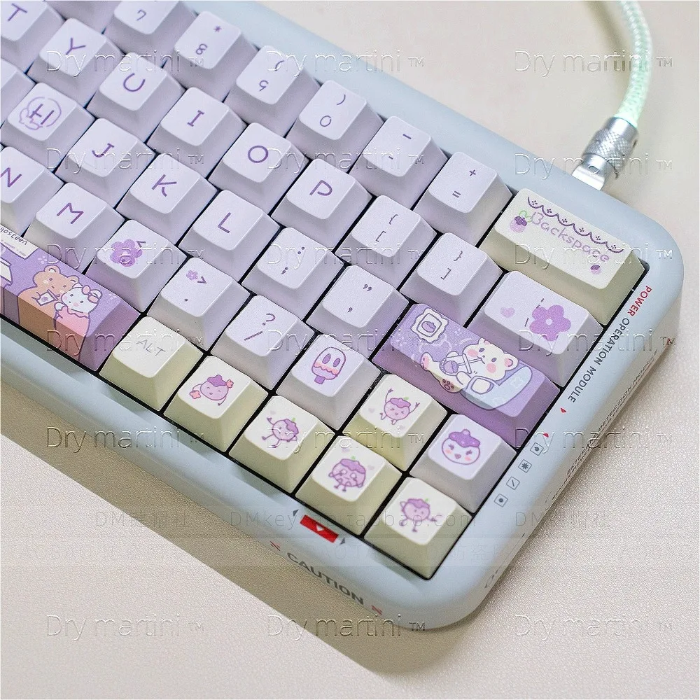 

Mangosteen Boba Keycaps PBT Dye-Sub Cute Aesthetic ASMR Cherry Profile for 61/64/68/84/87/98/104