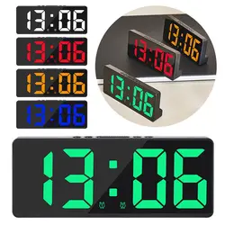 Teperature Snooze Night Mode Desktop Table Clock Voice Control Digital Alarm Clock 12/24H Anti-disturb Funtion LED Clocks Watch