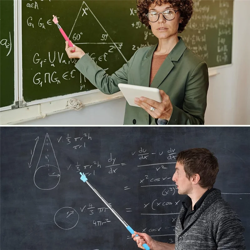 Ponteiro telescópico dos professores de aa84 8 pces, vara extensível do ponteiro da mão para configurações educacionais, mini ponteiro retrátil do sala de aula