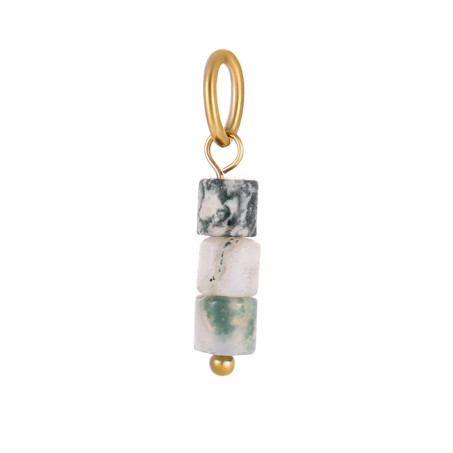 CARLIDANA New Style Natural Stone Smooth Pendant Gold Plated Natural Stone Charm Pendant for DIY Necklace and Bracelets Jewelry