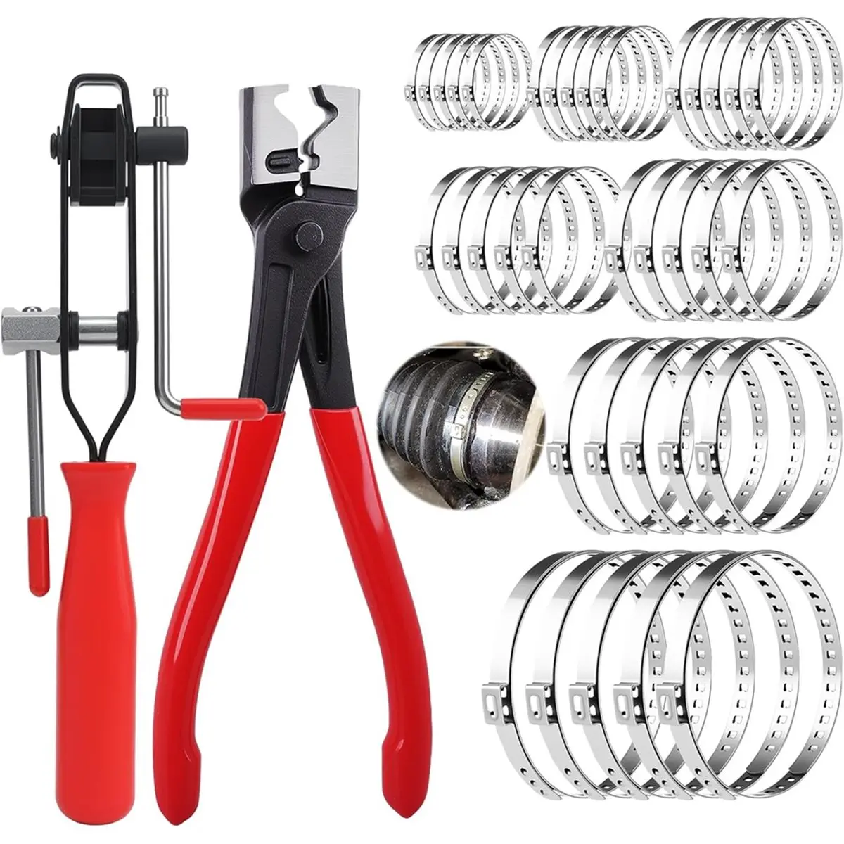 Best of 2026 37 Pieces Stainless Steel Single-Ear Hose Clamps with Hose Clamp Pliers, Hose Clamps Set for Pool Hose Garden Hose
