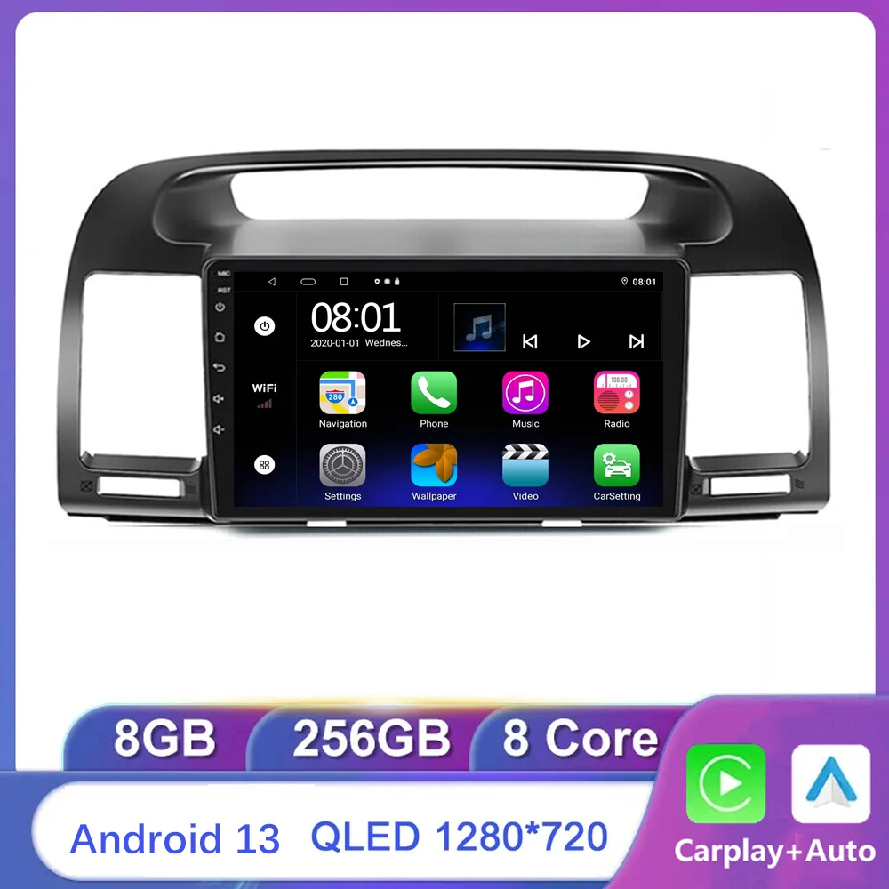 

Wireless CarPlay Radio For Toyota Camry 5 XV 30 2001-2005 2006 Android Auto 4G Car Multimedia GPS Player Autoradio Stereo Navi