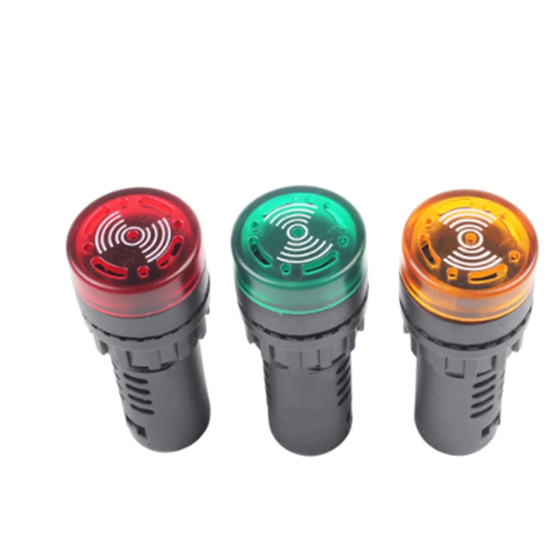 Uniteelec Led-Active AD16-22SM  220V Dia 22mm Green/ Yellow/Red with Flash Signal Light /Indicator  Alarm Buzzer