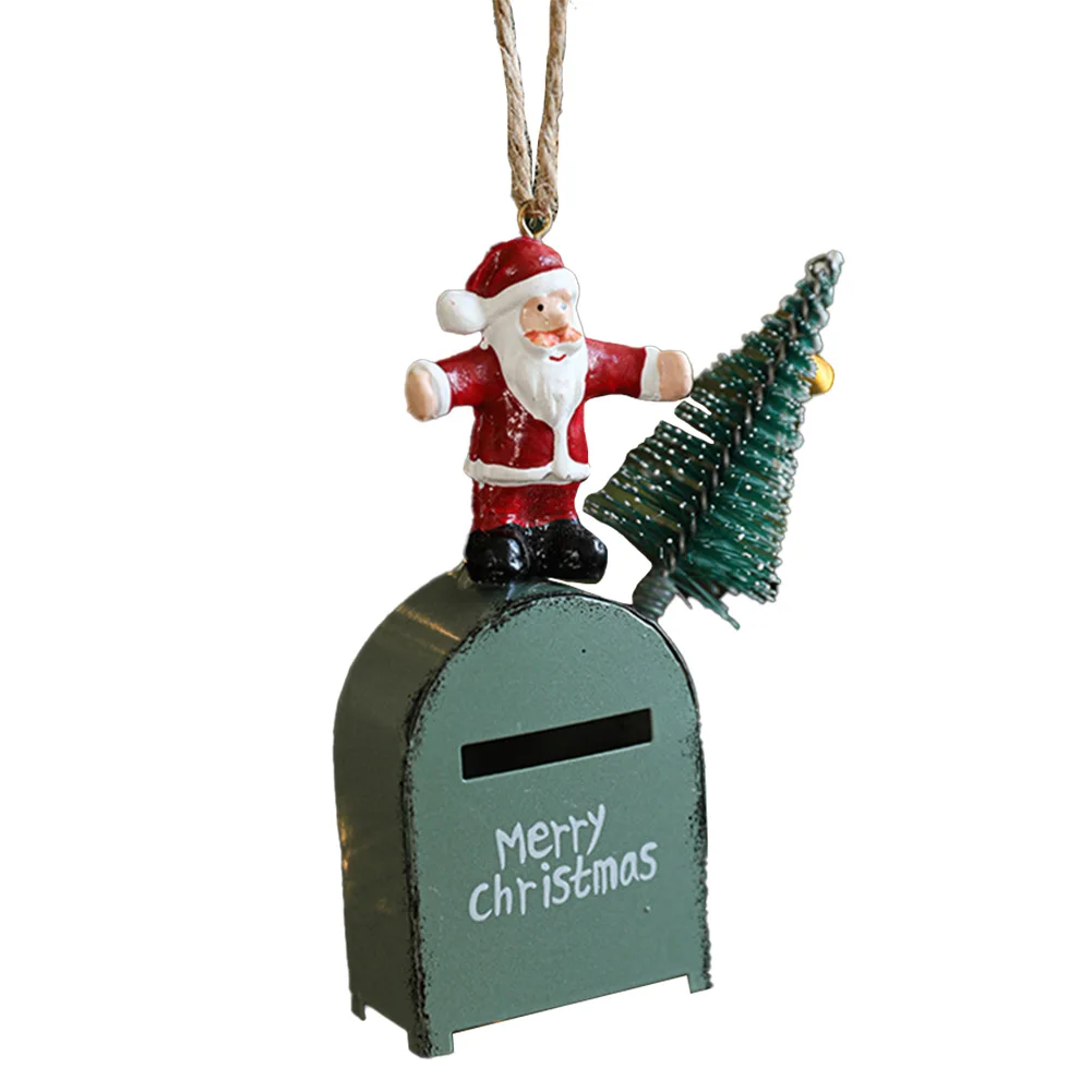 Lively Winter Season Decoration Add a Touch of Whimsy with This Charming Christmas Mailbox Pendant Displaying Elk & Friends