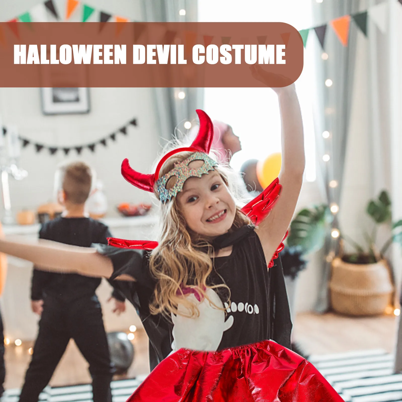 

Набор для косплея дьявола на Хэллоуин: прочные и безопасные рога, аксессуар для детского костюма, реквизит для вечеринки, детский костюм дьявола на Хэллоуин