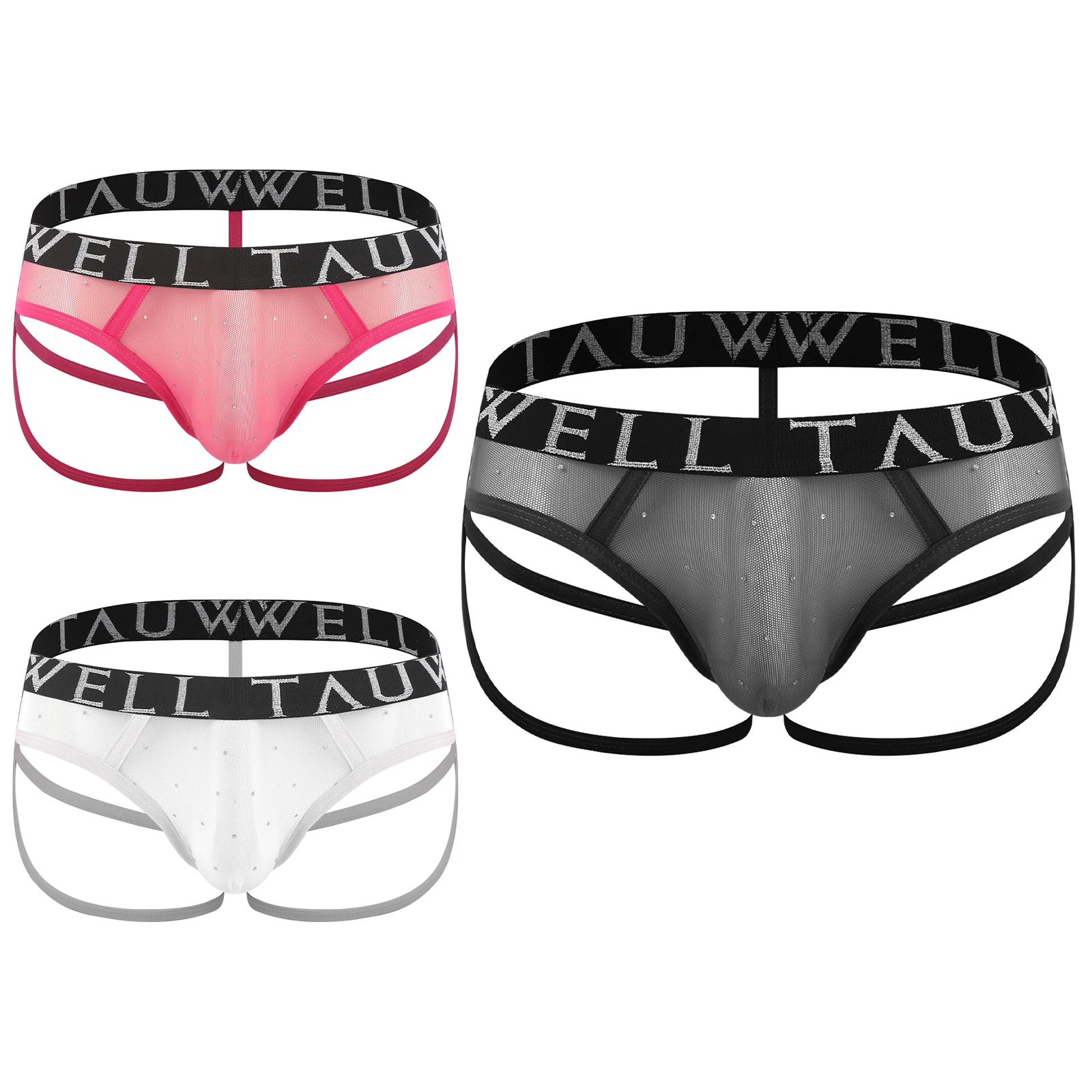 الرجال سيسي مفتوحة بعقب شبكة ثونغ حزام مطاط الانتفاخ الحقيبة تظهر بعقب T-الظهر حزام رياضي ملخصات الملابس الداخلية لملابس النوم المثيرة #5