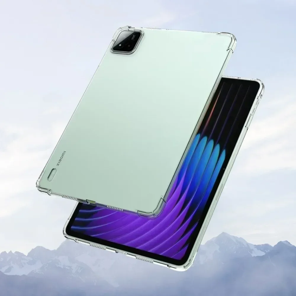 Airbags macio tpu para xiaomi pad 7 caso transparente silicone volta tablet capa para xiaomi pad 7 pro mi pad 7 pro caso 11.2 polegada