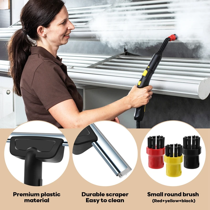 Limpador a vapor para limpeza de janela de vidro, escova redonda para Karcher SC1 SC2 SC3 SC4 SC5