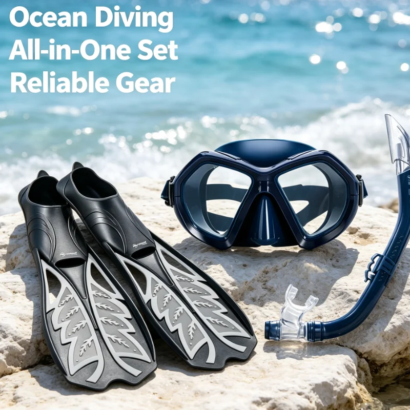 Professional Diving Snorkeling Set Mask Fins Snorkel For Ocean Pool Swimming Training  Gear
