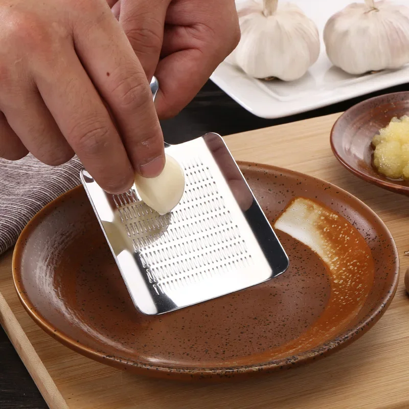 Stainless Steel Garlic Crusher Ginger Wasabi Grater Mustard Grinder Vegetable Press Device Chopper Cutter Home Kitchen Tool