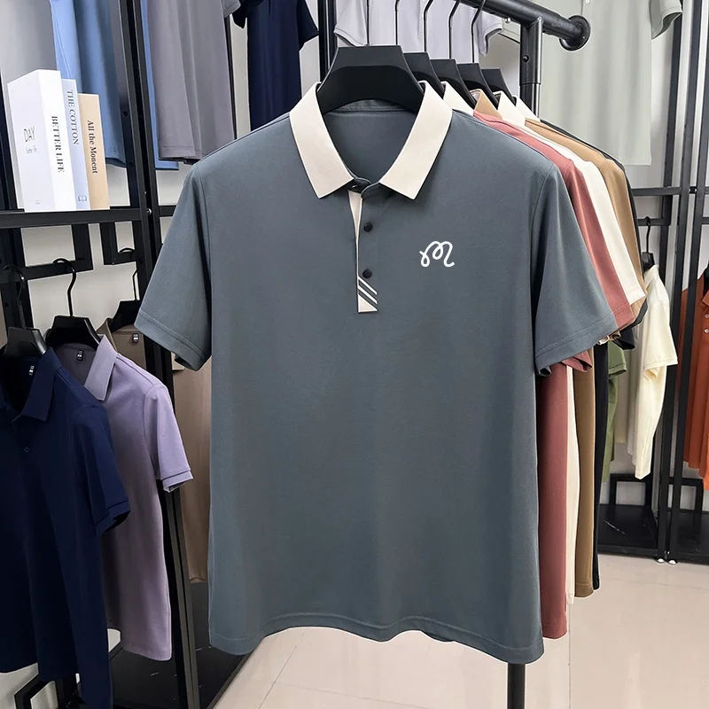 Leichter Luxus, exquisites Herren-Original-Print-Poloshirt, cooles Sommer-Revers-Kurzarm-T-Shirt, hochwertige Herrenbekleidung für den Alltag. – Detail 9