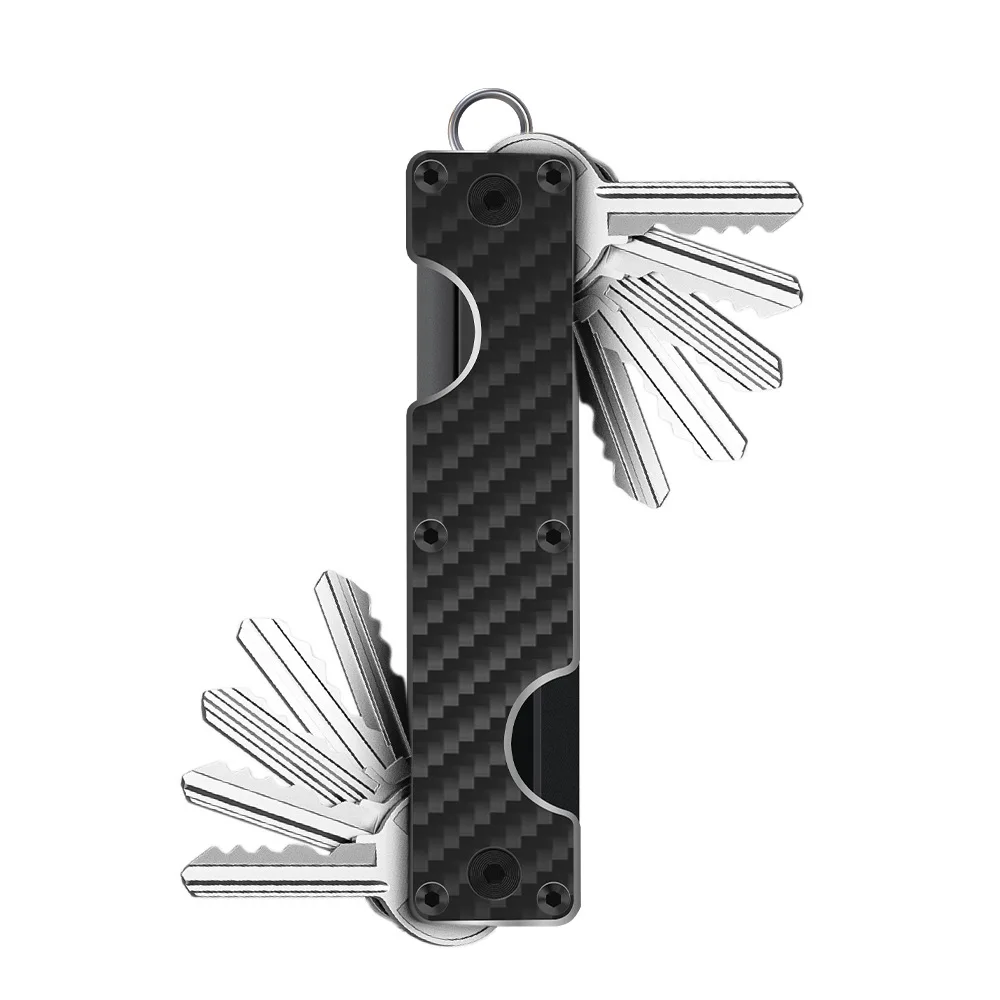 2-ends portable mutifunction metal aluminum alloy key chain organizer clipper storage desk top holder 2-6pcs man EDC gift