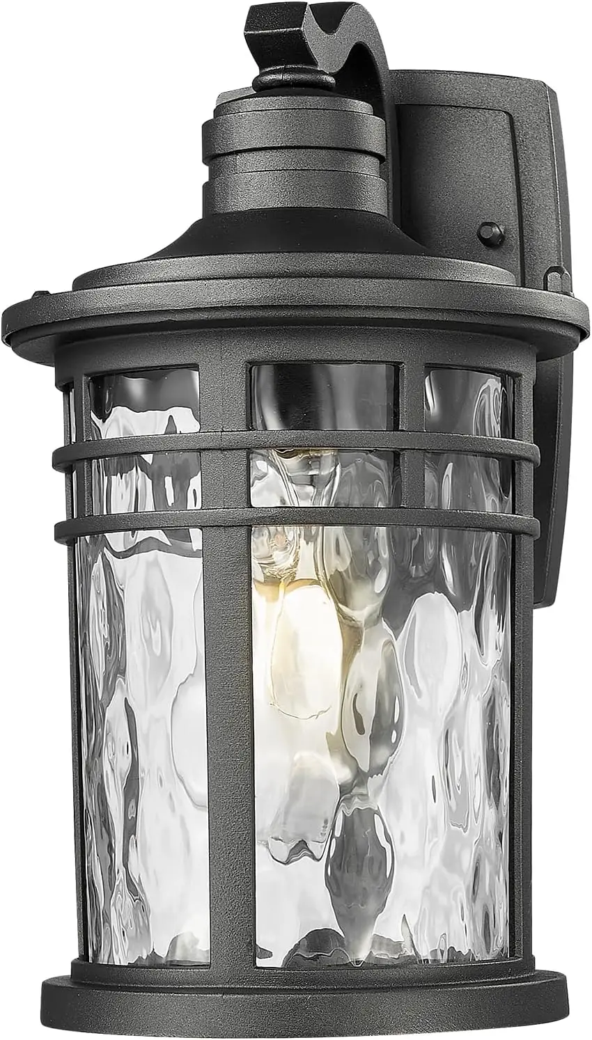 

Outdoor Wall Sconce with Water Ripple Glass, Rustproof Exterior Light Fixture for Patio Garage Entryway