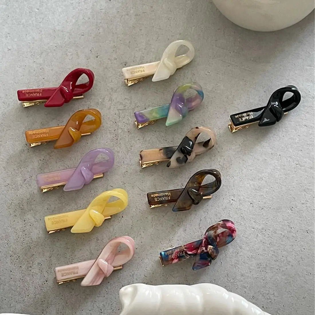 

Retro Glossy Acetate Bow Hair Clips Headband Bangs Clip For Woman Girls Simple Sweet Hairpins Barrettes Fashion Hair Accessories