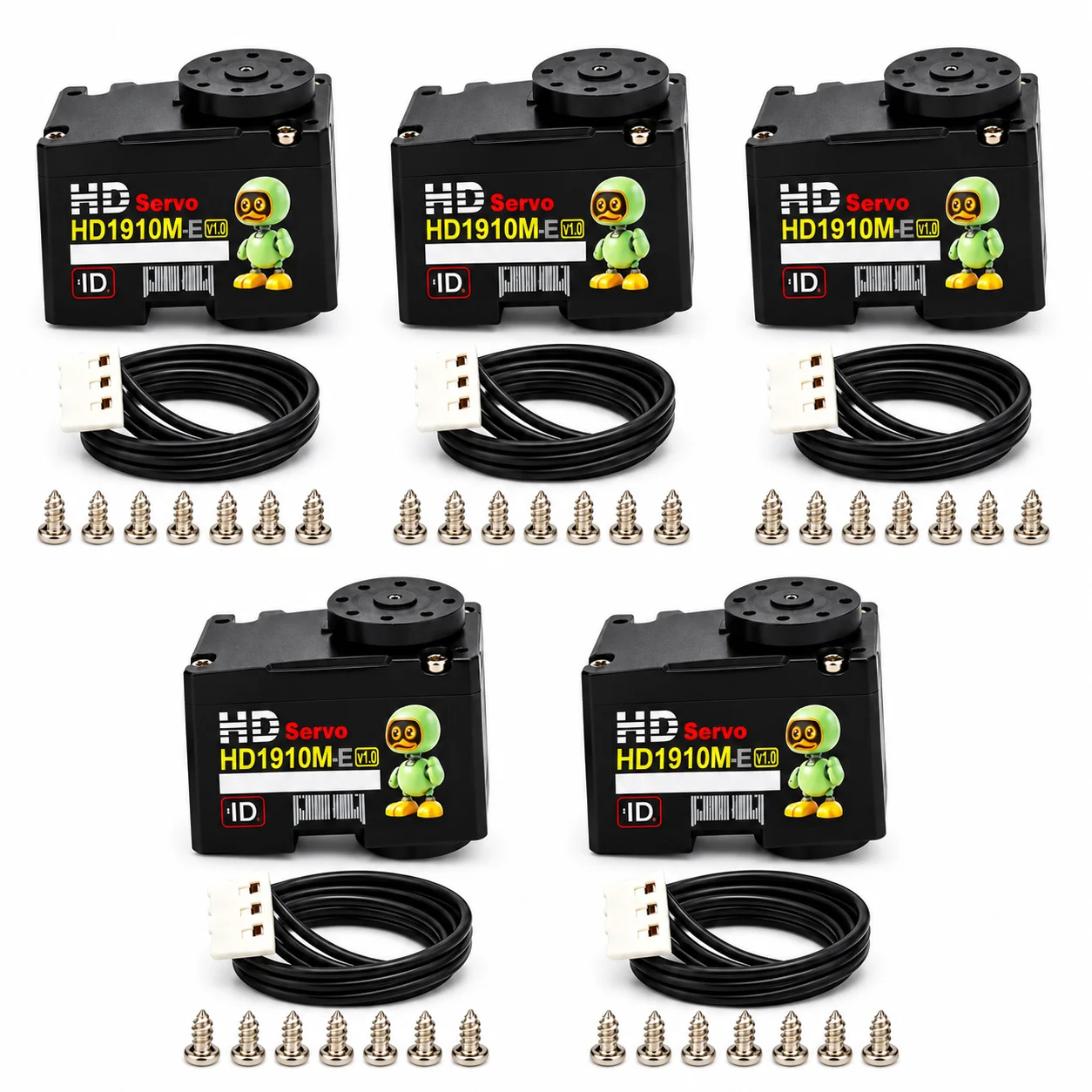 5PCS Feetech HD-1910 6V 12KG.CM Constant-torque Dual-axis TTL Bus Servo Coreless Motor Metal Gear 360° Magnetic-encoded Servo