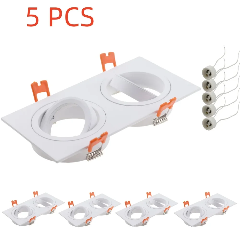 

5pcs LED Downlight Spotlight Brackets with GU10 Lamp Holder Light Stand Adapters Lamp Shade Rings Hole Enlarge Outer Frame