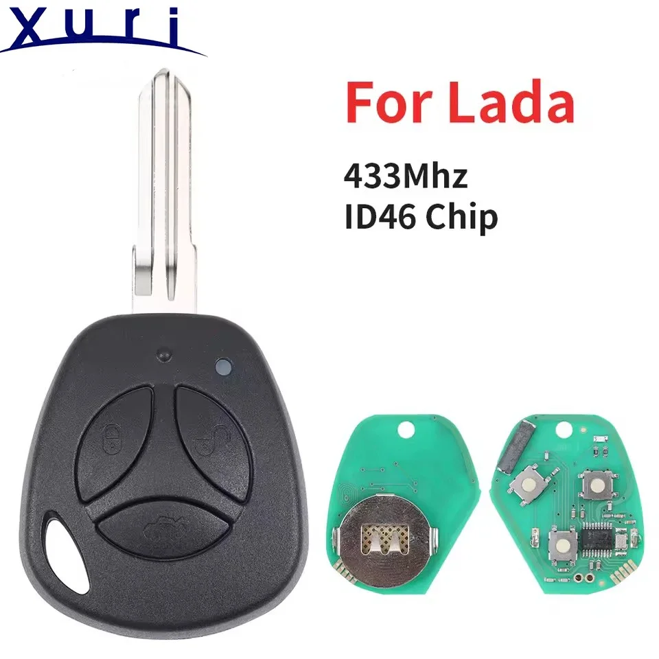 Xuri 3 Tasten Steuerung 433 MHz ID46 Chip PCF7941 Fernbedienung Autoschlüssel für Lada Granta Priora Vesta X-Ray XRay Limousine Sport Kalina