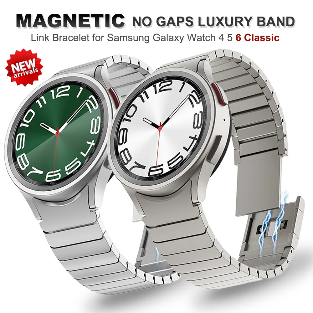 Magnetic Titanium Color Bracelet for Samsung Galaxy Watch 4/5 6 40 44MM Classic 43mm 47mm 42 46mm 5 Pro 45mm Luxury No Gaps Band