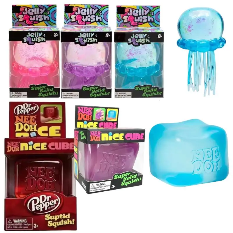 New Schylling Jellyfish Healing Series Needoh Nice Cube Stress Relief Pinch Toy Children's Gift