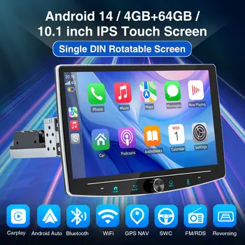 4+64GB Single 1Din Android 14.0 10.1 10 nejlepší prodej univerzální obrazovka pro Android - №5