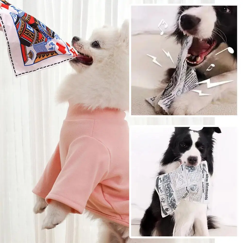 Newspaper Dog Toys Pet Sniffing Black And White Ringing Paper Toy Cat And Dog Interactive Bite-resistant Newspaper Sound Toy