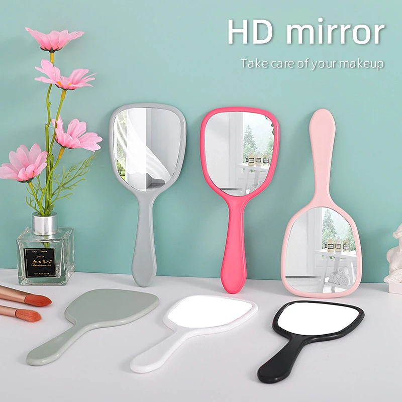 Handheld Makeup Mirror Square Makeup Vanity Mirror With Handle Spa Salon Compact Mirrors Cosmetic Mirror For Women Girls Portabl