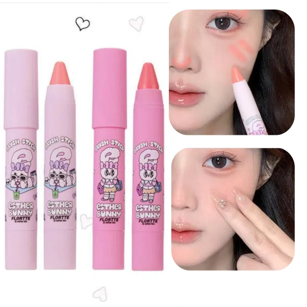 FLORTTE Blusher Stick Pen Natural Expanding Color Nude Makeup Delicate Cream To Powder 3.5g Women Beauty Face Makeup Cosmetics