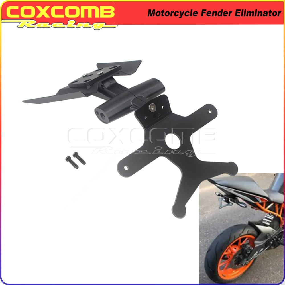 

Motorcycle Black CNC Aluminum Fender Eliminator License Plate Frame For 390 2017 2018 2019 250 2018 2019 125 2017 2018 2019