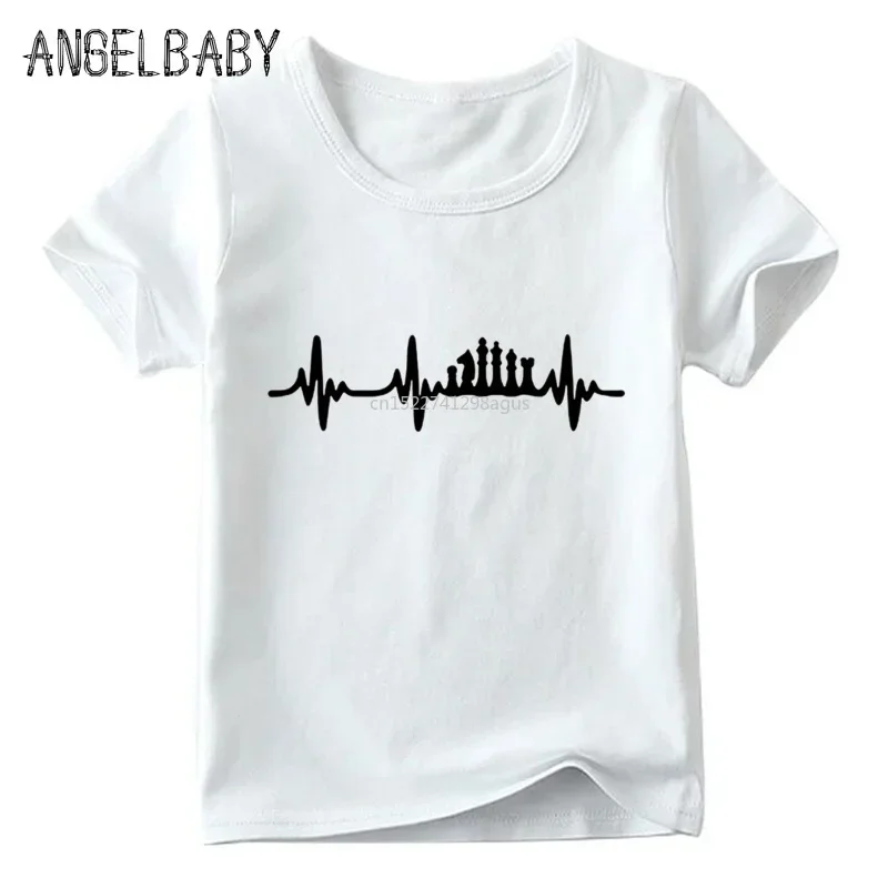 

Children Chess Heart Beat Pulse T shirt Baby Boys/Girls Summer Top Short Sleeve T shirts Kids Fashion Casual Clothes,ooo4159