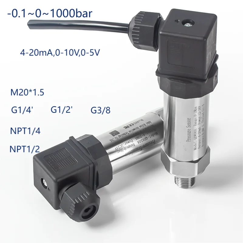Sensor do Transmissor de Pressão Hersman M20 x 15 g1 Npt1 Npt3 Rosca 50bar 100bar 500bar M20 x 15 20ma