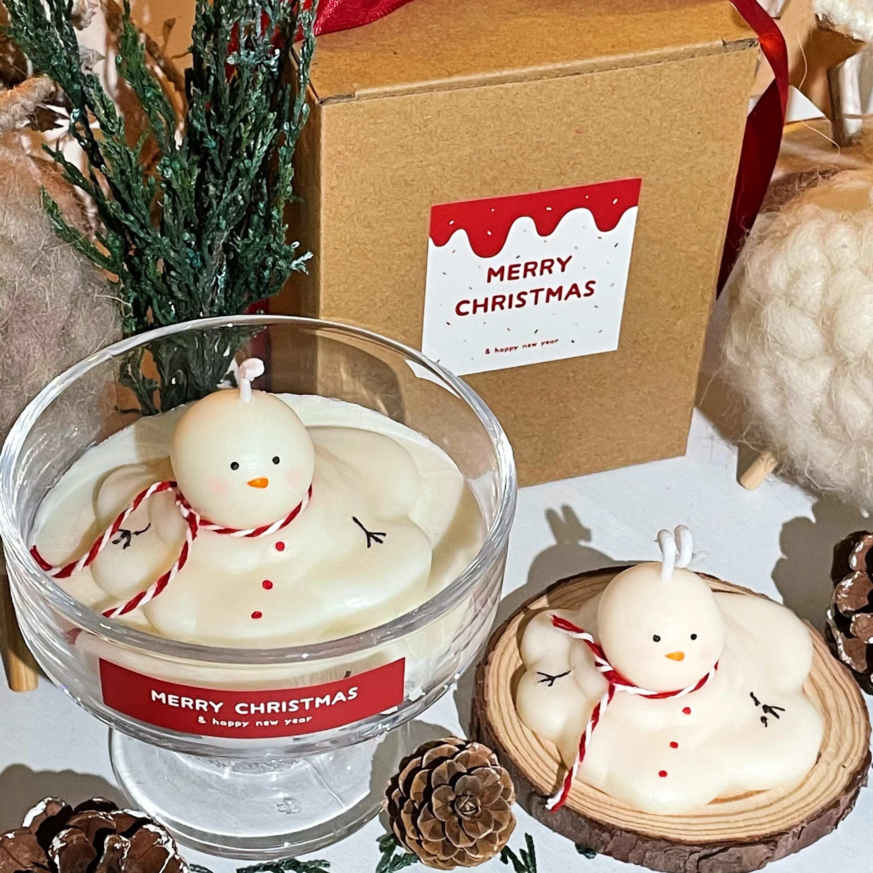 Creative Christmas Aromatherapy Candle White Snowman Aromatherapy Candle Gift  Christmas Decoration Fragrance Home Furnishings