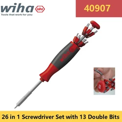 WIHA 40907 26 in 1 Screwdriver Set with Magazine Bit Holder Mixed with 13 Double Bits Hand Tools Multi-functional Screwdriver