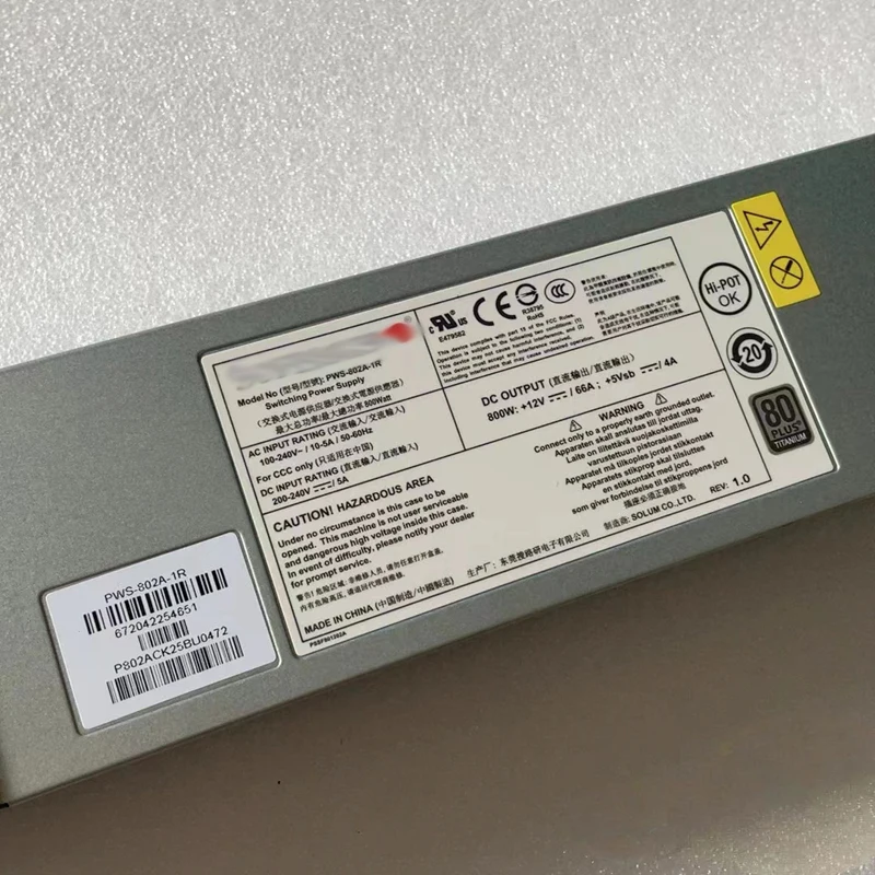 Repuesto para fuente de alimentación Supermicro PWS-802A-1R, 800W, 1U, PSU, probado, funciona bien