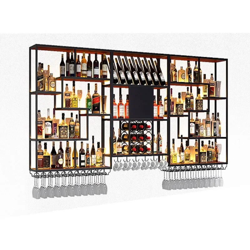 Cabinet Gold Wine Rack Storage Display Hanging Living Room Wine Bottle Holders European Modern Botelleros De Vino Bar Furniture