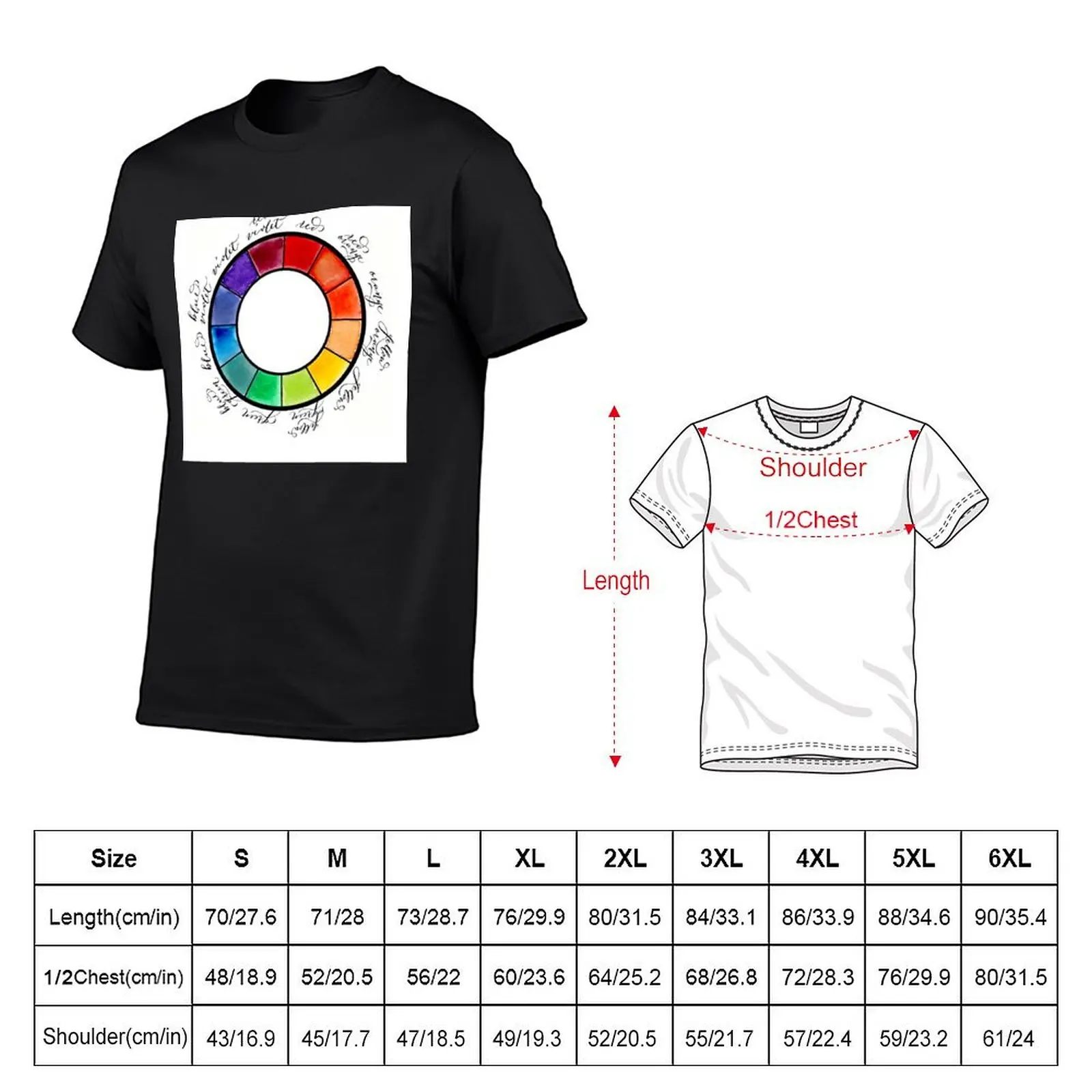 Color Wheel T-Shirt cheap stuff summer top plain t shirts men