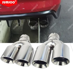 Setrs Dual Car Accessories Modification Stainless Steel Universal Automobile Exhaust Pipe Double Muffler Tip For Toyota Honda