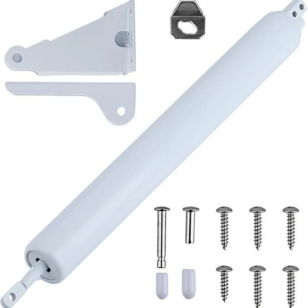 Adjustable Pneumatic Door Closer White Finish Long Lasting Rust Aluminum Construction for Home For Storm Security Doors