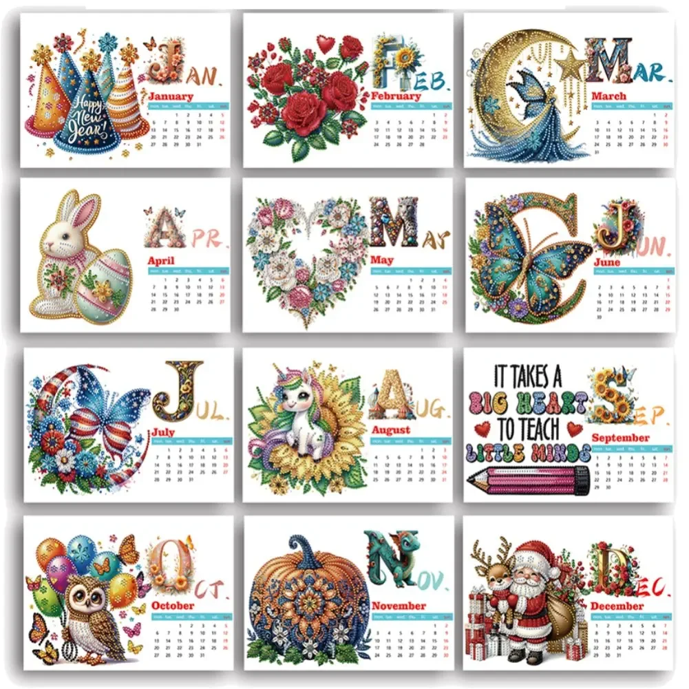 

2025 специальной формы, веселый рождественский календарь с алмазной живописью, настольный календарь с бриллиантами, настольный календарь со стразами