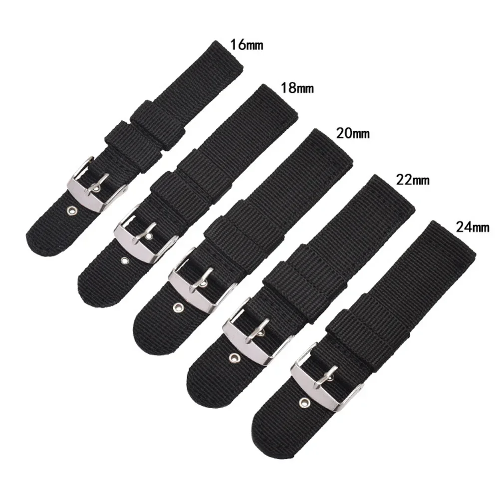 16 مللي متر 18 مللي متر 20 مللي متر 22 مللي متر 24 مللي متر مقاوم للماء حزام (استيك) ساعة لينة ومريحة النايلون حزام العالمي استبدال قماش حزام الساعات
