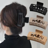 Pinza para el pelo grande de doble capa para mujer, pasador de horquilla acrílica sólida, pinzas para el pelo, tocado de cangrejo, moda coreana 2024