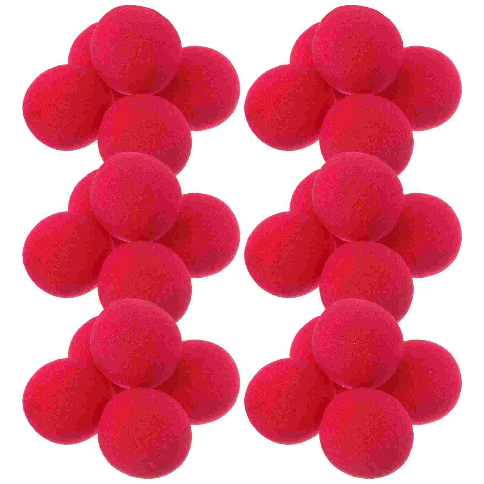 25 Pcs Spong Foam Nose Carnival Accessory Cosplay Clown Prop Sponge Ball Decorative Portable Circus Red Small