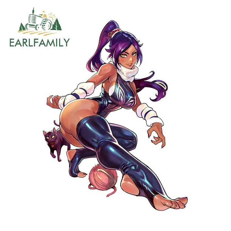 

EARLFAMILY 13cm x 9.9cm for Shihouin Yoruichi Car Stickers Sunscreen Fashionable Decals Simple Windows Trunk Decor Car Label